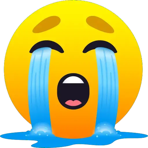 Emoji 😭 Sad face crying loudly | wpRock